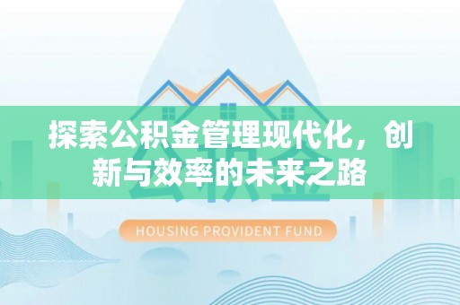 突泉探索公积金管理现代化，创新与效率的未来之路