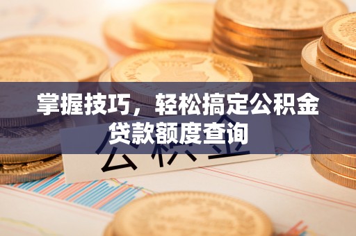 突泉掌握技巧，轻松搞定公积金贷款额度查询